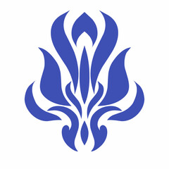 Abstract Tribal Tattoo Design Symmetrical Flame Pattern