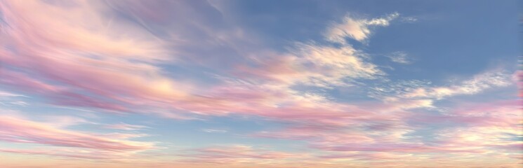 Obraz premium Pastel Pink And Blue Sky With Clouds