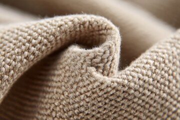Closeup Beige Linen Fabric Texture