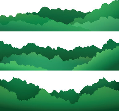  Stylized Green Forest Silhouette for Banners and Presentations