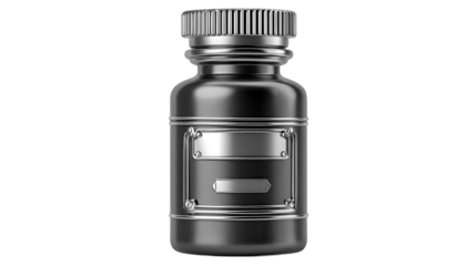 Black and Silver Bottle Mockup Elegant Container Design Product Packaging Template