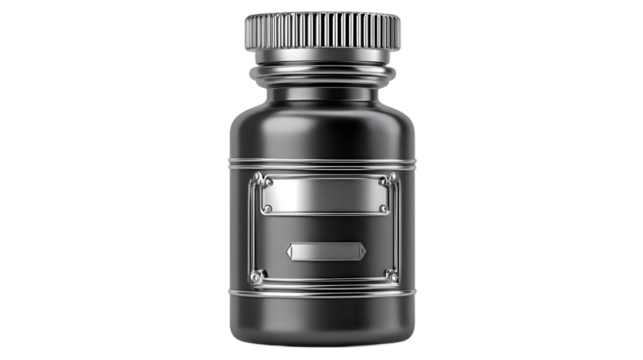 Black and Silver Bottle Mockup Elegant Container Design Product Packaging Template