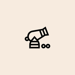 Cannon icon flat vector design.