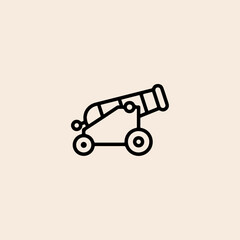 Cannon icon flat vector design.