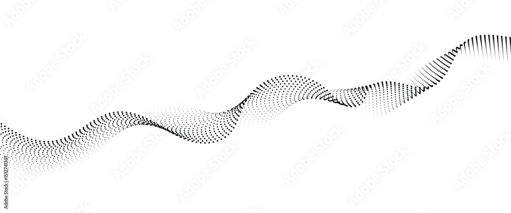 Aufkleber Flowing Dot Wave halftone gradient pattern on transparent background