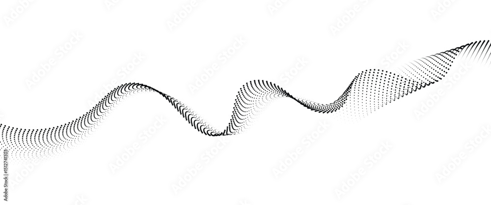 Aufkleber Flowing Dot Wave halftone gradient pattern on transparent background