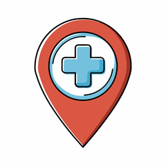 Obraz premium Medical location pin icon healthcare map marker