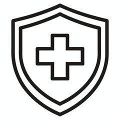 Obraz premium Medical shield icon healthcare protection symbol