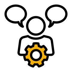 Icon for customer service, support, and information. (Color Lineal Style)