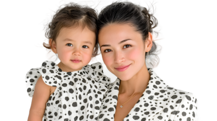 Closeup portrait of a mother and her toddler daughter
