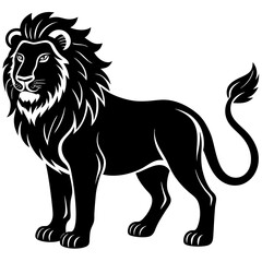 lion black and white