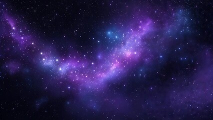 Naklejka premium Cosmic Swirl: Violet Nebula and Star Dust Trail