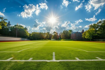 Sunny Day Over College Sports Field