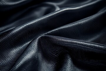 Naklejka premium Closeup of Black Carbon Fiber Material with Woven Pattern and Subtle Folds