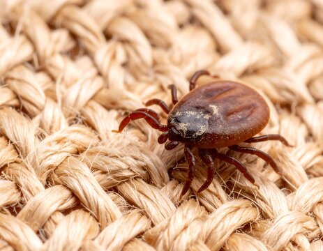Close-up tick on woven fabric (1)