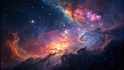 Obraz premium Stunning 4K Cosmic Galaxy Nebula with Vibrant Colors – Astronomy Wallpaper