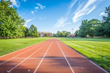 College Athletics Track in Perfect Weather