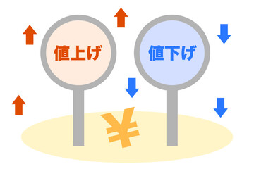 値上げと値下げのイメージ
