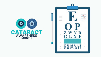 Clear Vision Ahead, National Cataract Awareness Month design templet
