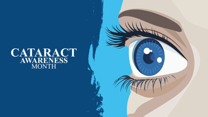Clear Vision Ahead, National Cataract Awareness Month design templet