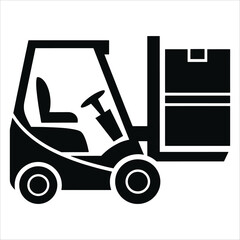 Car icon designed for lifting forklifts, vector illustration. Ideal for industrial and machinery themes, showcasing vehicle utility.