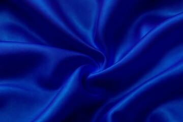 Obraz premium Elegant Blue Satin Fabric Texture Close-Up: Luxury and Design