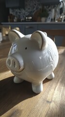 Simple piggy bank, classic design, empty, waiting for coins - future economy coin children goal