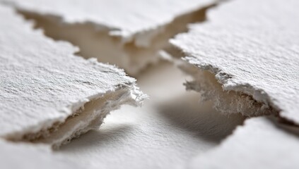 Close Up View Of Textured White Paper With Ripped Edges