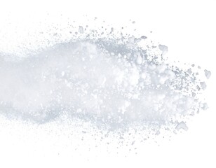 Powdery substance explosion on white background