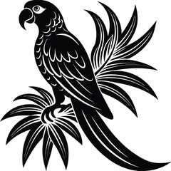 Obraz premium black and white parrot