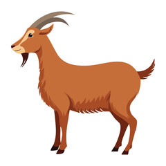 Simple Brown Goat Farm Animal
