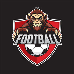 football club logo monkey vector illustration design