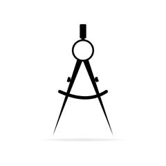 Compass vector icon. Classic compass tool used in drafting and design for precise measurements and layout creation.