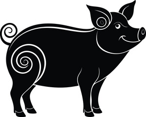 vector illustration of a black horse