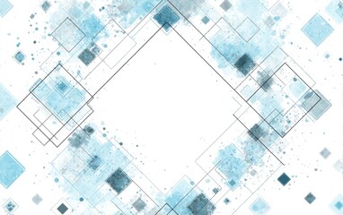 Obraz premium Abstract Geometric Design With Light Blue And Gray Squares