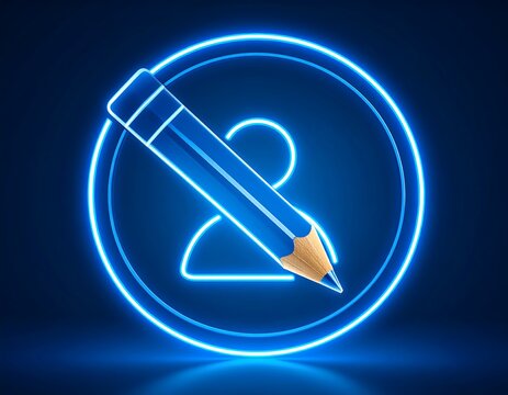Neon profile and pencil graphic