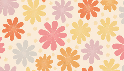 Pastel Floral Seamless Pattern Soft Flower Background Design