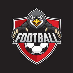 football club logo penguin vector illustration design