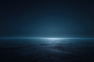 Dark Blue Horizon With Glowing Light
