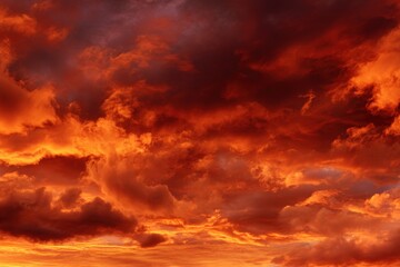 Obraz premium Fiery Sunset Cloudscape