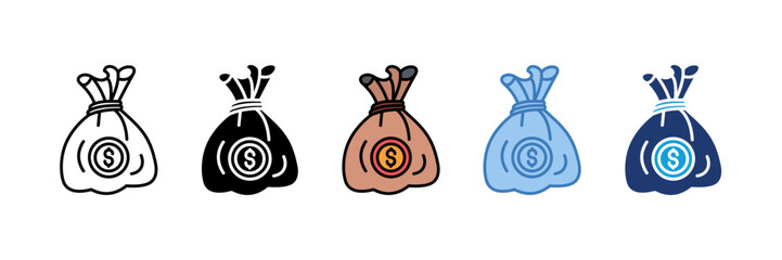 Money Sack Icon Element For Design
