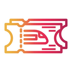 ticket Line Gradient Icon