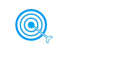 Blue target icon depicting achievement success and focus on a white background suitable for various design concepts