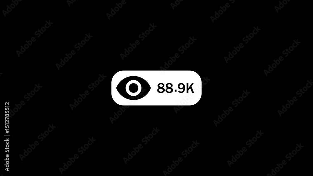Poster social media view icon with a counter displaying eighty eight point nine thousand views in a clean m