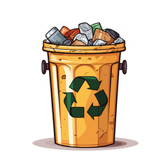 Eco-Friendly Recycling Bin Isolated Vector Illustration for Environmental Campaigns