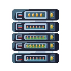 Professional Servers Web Hosting Icon Vector Illustration for Websites and Technology Concepts