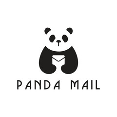 panda logo, panda mail logo, mail logo, mail, panda, animal logo
