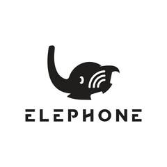 elephant logo, telephone logo, elephone logo, negative space elephant logo