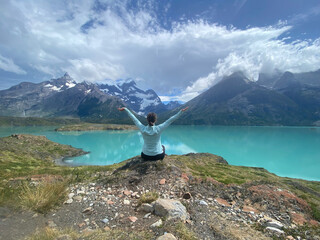 vista overlooking torres del paine national park in chile
