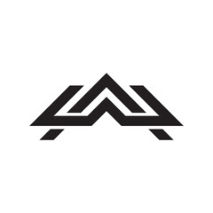 Minimal monogram AW WA letter logo vector